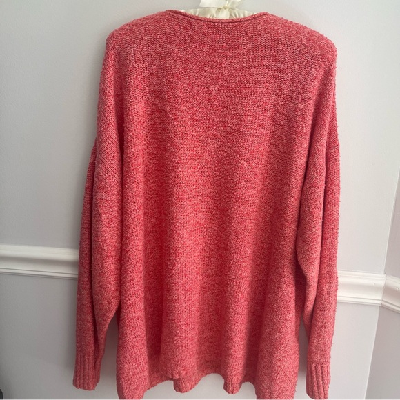 J. Jill Pure Jill Women’s Pink Textured Knit V-Neck Sweater size L - Picture 3 of 5